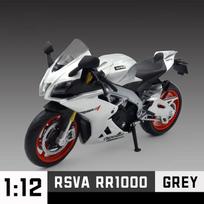 1/12 Aprilia RSV4 lydinio motociklo modelis žaislas lietas su amortizatoriais motociklo modelių kolekcija berniukų žaislų dovanos dekoracija pilka