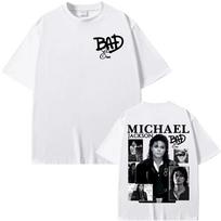 Michael Jackson  BAD Era Photo Collage  Oversized Vintage T-Shirt Women And Men Comfortable Fashion T-Shirt 4XL