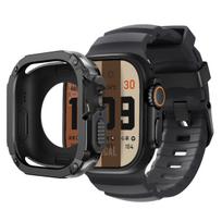 Apyrankė+Dėklas Apple Watch Ultra 2 49mm 44mm 45mm 46mm Silikoninė juosta TPU+PC iWatch Series Ultra 3 SE 3 11 10 9 8 7 6 5 Apsauga S10 or S11-46mm