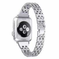Diamond Strap For Apple Watch band 7 38mm 42 mm For iWatch Series 7 SE 6 5 4 3 41mm 45mm 49mm 40mm 44mm Women Metal Bracelet Correa 38/40/41mm sidabras