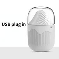 Mi Fan Portable Mini Aroma Diffuser Usb Air Humidifier Essential Oil Night Light Cold 300ml  Mist Maker Sprayer For Home Gift White-USB plug in