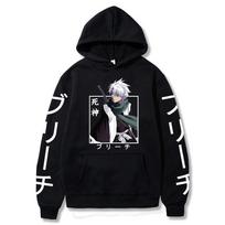 Hitsugaya Toushirou Bleach Harajuku Japonijos anime megztiniai Juokingi animaciniai filmukai Šaunūs vyriški gobtuvai, madingi, dideli megztiniai L juoda