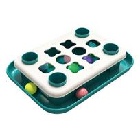 Cat Puzzle Feeder Toy Slow Food Dispenser with Funny Balls Cats Treat Interactive Game Level 1-2 Mental Stimulation Treasure Box turkis
