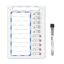 Chore Chart with Sliders Erasable To Do List Planning Board Daily Routine Schedule Board Planner ADHD Tools for Kids mėlyna