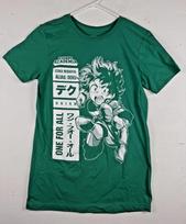 Size XS - My Hero Academia Deku Izuku One For All Graphic 100% Cotton T-shirt Mens Tees Top Green Anime 4XL