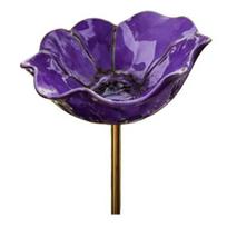 Metalinis gėlių sodo kuolas, draugiškas apdulkintojams, vandens lesykla, lauko paukščių vonelė su kuolu, bičių laistymo stotelė sodui, vejai, kiemui 1pc violetinė
