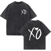 Women men The Weeknd Washed T-shirt XO The Weeknd Merch Unisex Casual Harajuku Short Sleeve Tshirts harajuku t shirt S