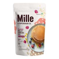 Mille Classic Blynų mišinys | 0 Cukraus | 17g Blynai su daug baltymų | 8g Ląstelienos | Be kvietinių miltų, be rupių miltų | Mažai angliavandenių | Žemo glikeminio indekso sorų grūdai | Iš gamintojų