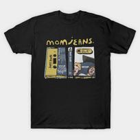 Men Black Print T-shirt Mom-Jeans-Band No-Cut Transfer Paper Print Cotton Tshirt M juoda