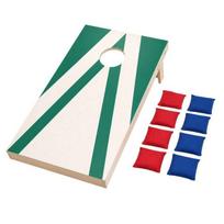 Įgūdžių žaidimas - FERRY JOUETS - Medinis Cornhole (Lenta + 8 maišeliai) - FSC sertifikuota mediena - Raudoni/mėlyni maišeliai - Įtraukiami kojelės raudona
