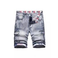 European And American Style Fashionable Workwear Denim Shorts 28 šviesiai mėlyna spalva