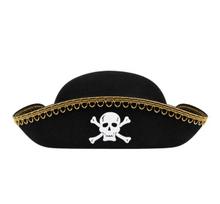 Piratų Skrybėlė Konvertuojama Su Kaukole Trikojo Pirato Juoda Karnavalo Skrybėlė