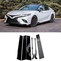 8vnt blizgus juodas durų lango stulpo stulpelio dangčio apdaila, skirta Toyota Camry 2018-2021
