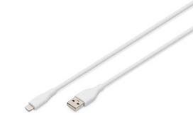 Digitus Lightning silicone connection cable, USB-A to Lightning, 1m, white