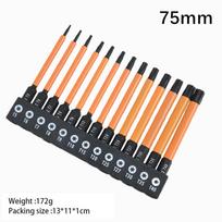 13Pcs/set Impact Hex Head Allen Wrench Drill Bit Set 75mm 100mm 150mm Hex-Shank S2 Steel Hex Screwdriver Bits Metric Magnetic