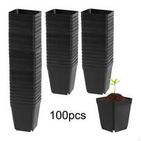 100 Bonsai Pots, Reusable Square , Flowers And with Drainage System, Suitable for Indoor Planting Style A