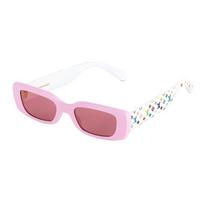 Louis Vuitton X Takashi Murakami Collaboration Square Sunglasses With Logo Pattern Decoration Unisex sunglasses White Z2711W Basic Packaging-Dust Bag+Eyeglass Case,F,White