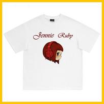 Kpop Jennie album Tshirt flash sale same pure cotton Tshirt Y2K Unisexs and Womens loose casual short sleeved shirt S