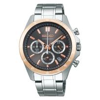 SEIKO SELECTION SBTR026 Kvarcinis su datos rodikliu Ruda Sidabrinė x Rožinio aukso Nerūdijančio plieno [Seiko Laikrodis] Vyriškas Laikrodis, Baterija Maitinamas Chronografas, Kalendorius, 24 Valandos