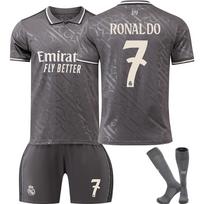 Real Madrid Ronaldo Vaikų Futbolo Marškinėliai Sportinė Apranga Poliesteris 140-150 cm Pilka 110-120 CM balta