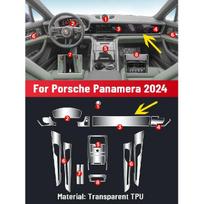 Atsparus įbrėžimams automobilio interjero centrinės konsolės, multimedijos skydelio, navigacijos TPU apsauginė plėvelė, lipdukas PORSCHE PANAMERA 2024 Left rudder driving