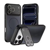 Luxury For Magsafe Glass Crystal Camera Protect Stand Holder Case for iPhone 17 Air 16 15 14 Plus 13 12 Pro Max 11 Armor Cover iPhone 17 Pro Max juoda