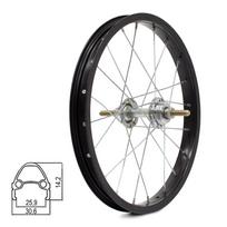 Galinis ratas 16" // V-Brake, 20H, užsukamam žvaigždžių blokui, viengubas, aliuminis, juodas