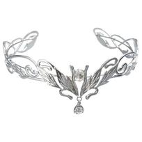 Baroque Goddess Tiaras Elegant Princess Diadems Fashion Zinc Zinc Alloy Rhinestone Headdress  Bridal Party Silver White 17cm