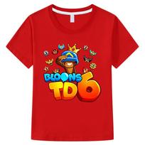 100% medvilnės žaidimo Bloons TD 6 vaikų marškinėliai su animacinio personažo spaudiniu Vaikams Streetwear Berniukams Mergaitėms Vasarinės maikutės Apvalia apykakle Trumpomis rankovėmis 100 raudona