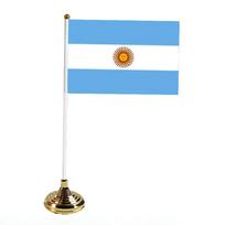 Biuro stalo vėliavėlė poliesterio 15 * 21cm maža vėliavėlė plastikinio vėliavos stiebo papuošimas su pagrindu stalo vėliavėlė argentina