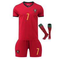 2024-25 Portugalija Ronaldo Namų futbolo marškinėlių rinkinys Gerbėjų versija 110-120 CM
