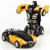Nauji vieno mygtuko deformaciniai automobilių žaislai Automatinė transformacija Robotas Plastikinis modelis Automobilis Juokingi liejiniai Žaislai berniukai Nuostabios dovanos Vaikų žaislas geltona