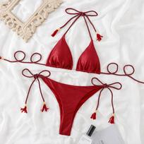 Naujas Seksualus Bikini Moterims Paprastas Kutais Skeltas Paplūdimio Maudymosi Kostiumėlių Rinkinys Moterims S