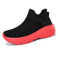Fashion Outdoor Casual Running Shoes Men Slip-On Knitted Socks Sneakers Breathable Lightweight Mesh Lazy Shoes Easy Wear Rubber Outsole 36