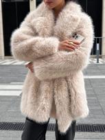 Eco-friendly fox fur jacket loose furry clothes winter women's clothing medium and long artificial fur coat S