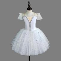 Children's Gradient Sequin Ballet Performance Tutu Skirt 140cm balta