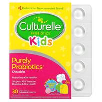Culturelle, vaikams, gryni probiotiniai kramtomieji tabletes, nuo 3 metų, stiprus uogų skonis, 30 kramtomųjų tablečių