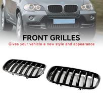 Priekinio buferio inkstų grotelės tinka BMW X5 E70 X6 E71 2007-2013 blizgios juodos spalvos
