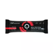 Baltyminis batonėlis QNT 40% Protein Crunchy, braškinis, 65 g