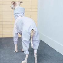Šiltas šuns paltukas su apykakle, Žieminis vėjo striukė šunims Greyhound Whippet, Storesnis 4 kojų šuniuko kombinezonas, Neperšlampama apranga dideliems šunų veislėms M pilka spalva