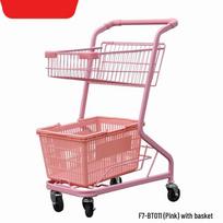 Jundingying F7 Rožinis Dvigubo Sluoksnio Pirkinių Vežimėlis