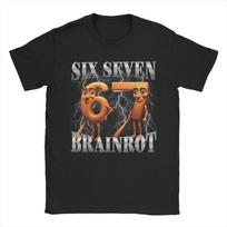 Funny 67 Italian Brainrot Tung Tung Sahur Six Seven Meme T-Shirt Men's  Y2K T-Shirts Summer O Neck Harajuku Tees Big Size Top... S įvairiaspalvis