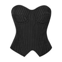Black And White Striped Strapless Corset Top With Cups Boned Bustier For Women S juoda
