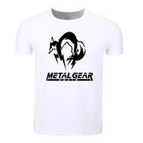 Azijos dydžio vyrų spausdinimas Metal Gear Solid MGS Fox Hound Game Madingi marškinėliai O kaklo L balta