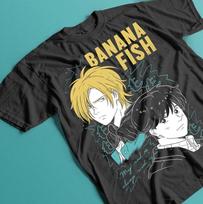 Anime Banana Fish Unisex Tee - Ash Lynx Eiji Card Kawaii T-shirt, Manga Apparel M