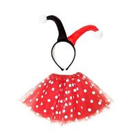Clown Dress up Outfits Halloween Clown Costume Clown Hat Headband Clown Nose Clown Skirt for Women Halloween Cosplay