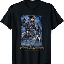 Disney Karibų piratai Pasakyk nepasakojimų Plakatas Marškinėliai S įvairiaspalvis