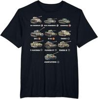 NEW LIMITED WW2 Tanks M4 Sherman Panzer IV Tiger II T-34 T-Shirt Unisex T-Shirt XXL
