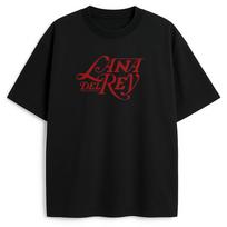 Lana Del Rey Logotipo Marškinėliai Unisex ir Moteriški Vasariniai Medvilniniai Y2K Drabužiai Laisvalaikio Mada Apvalia Kaklo Trumpomis Rankovėmis Marškinėliai Streetwear S white
