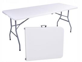 Cateringo stalas Feta White Sulankstomas į lagaminą 180 cm Baltas